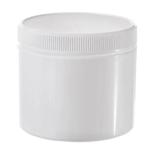 4 oz. Straight-Sided Plastic Salve Container with Ribbed Lid
