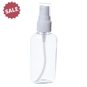 2 oz. Clear Plastic Oval Bottle with White Misting Sprayer