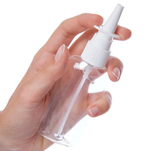 2 Oz. Clear Plastic Oval Bottle With White Nasal Spray Top