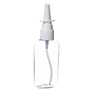 2 oz. Clear Plastic Oval Bottle with White Nasal Spray Top