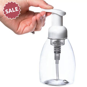 8 Oz. Clear Plastic Oval Bottle With White Foamer Pump