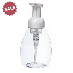 8 oz. Clear Plastic Oval Bottle with White Foamer Pump