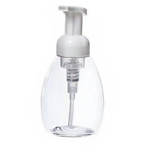 8 oz. Clear Plastic Oval Bottle with White Foamer Pump