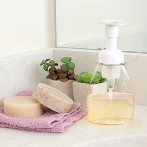 8 Oz. Clear Plastic Oval Bottle With White Foamer Pump