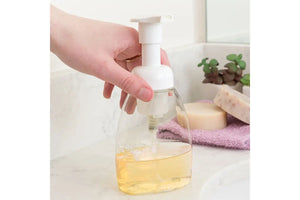 8 Oz. Clear Plastic Oval Bottle With White Foamer Pump