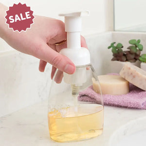 8 Oz. Clear Plastic Oval Bottle With White Foamer Pump