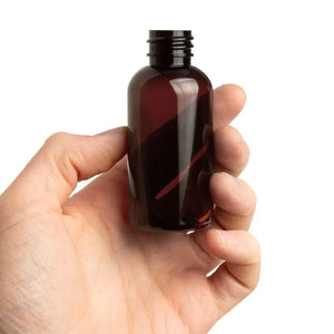 2 Oz. Amber Pet Boston Round Plastic Bottle (20-410 Neck Size)