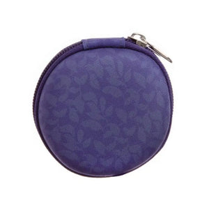 Dterra® Branded Round Hard Shell Case For 5/8 Dram Vials (Holds 8 Vials) Purple Foliage