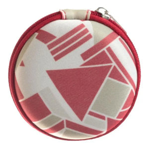 Round Hard Shell Case For 5/8 Dram Vials (Holds 8 Vials) Red Geometric