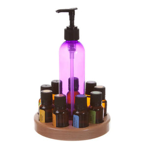 Circular Beechwood Essential Oil Caddy (Holds 9 Vials)