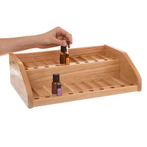 Oak Retail Display And Sample Rack (Holds 80 Vials)