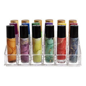 3-Tier Clear Plastic Roll-on Display Riser (Holds 18 Vials)