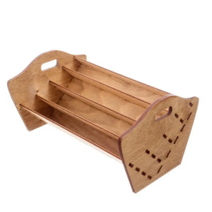 4-Row Natural Wood Counter Rack (Holds 38 Vials)