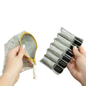 Small Roll-On Travel Pouch With Removable Insert (Holds 6 Vials)