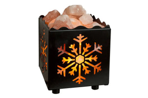 Himalayan Salt Lamp Basket Snowflake-Cut Cube