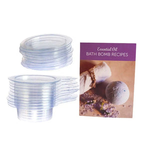 Essential Oil Bath Bomb Recipes Card And Plastic Disk Molds (Pack Of 10)