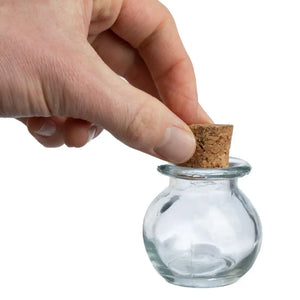 2 Oz. Clear Rounded Glass Jar With Cork Stopper