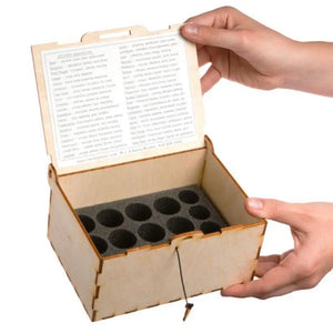 Small Dterra Branded Natural Wood Essential Oil Box (Holds 16 Vials)