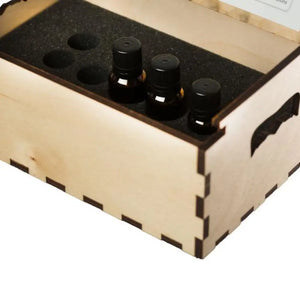 Medium Dterra Branded Natural Wood Essential Oil Box (Holds 36 Vials)