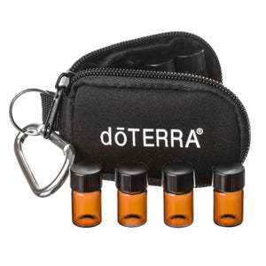Dterra® Branded Key Chain Case With 8 Sample Vials (5/8 Dram) Black