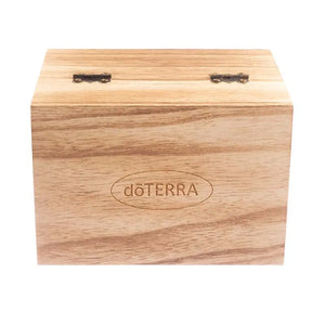 Dterra Branded Light Feathergrain Wood Essential Oils Box (Holds 6 Vials)