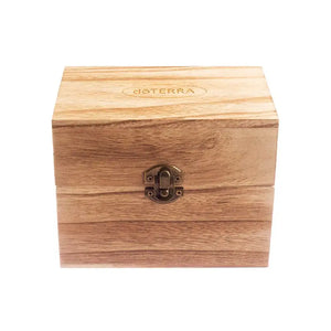 Dterra Branded Light Feathergrain Wood Essential Oils Box (Holds 6 Vials)