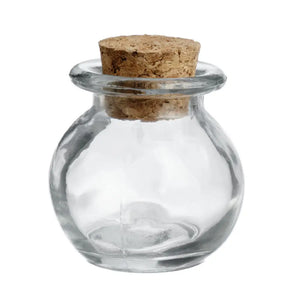 2 oz. Clear, Rounded Glass Jar with Cork Stopper