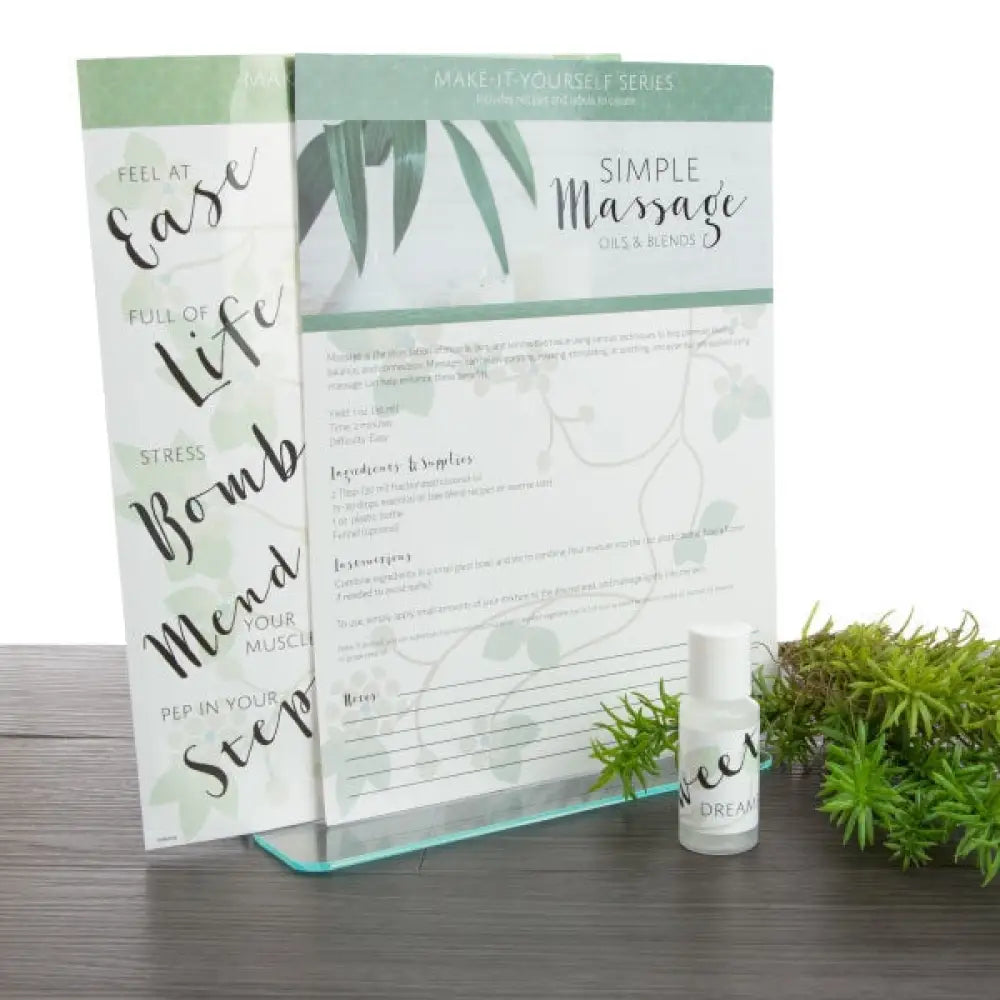 Simple Massage Oils &amp; Blends Make-It-Yourself Recipes And Label Set