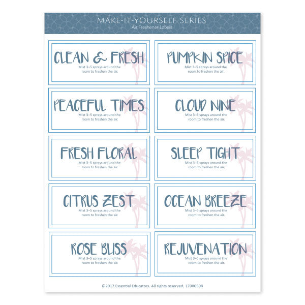 "Air Freshener" Make-It-Yourself Recipes and Label Set