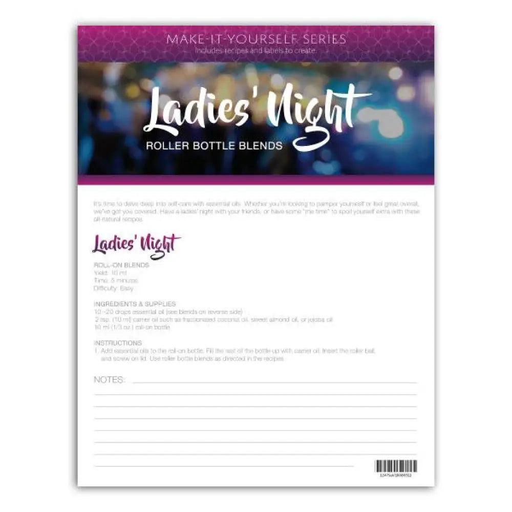 Ladies Night Make-It-Yourself Recipes And Labels