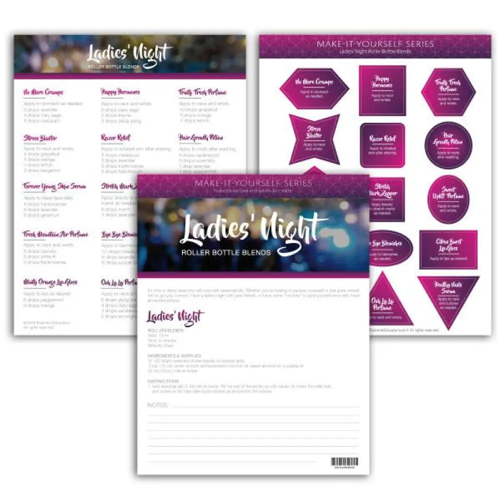 &quot;Ladies&#39; Night&quot; Make-It-Yourself Recipes and Labels