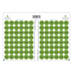 Oil Lock™ Circle Labels for dōTERRA Oils and Blends (Sheets of 96) Tea Tree