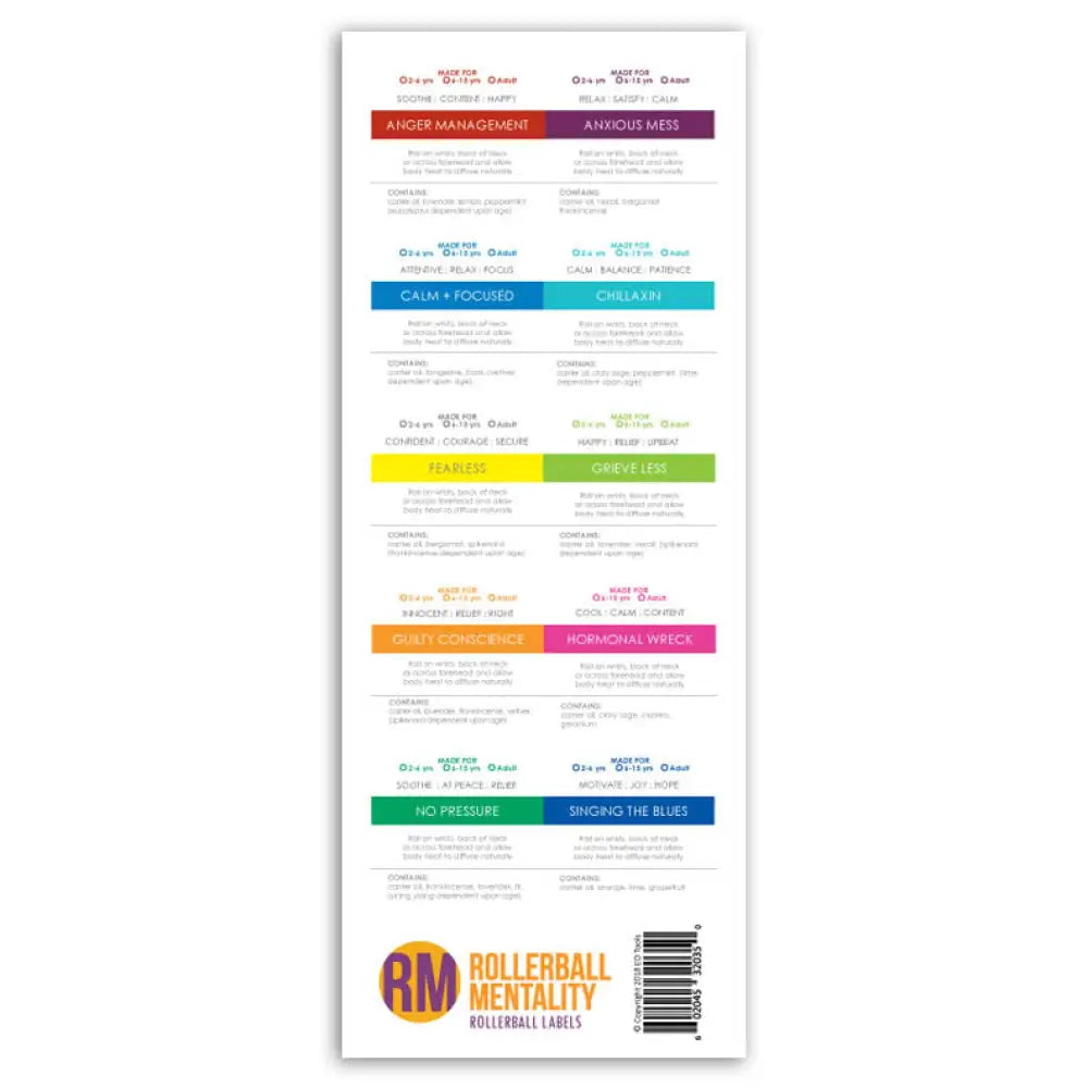 Assorted ’Rollerball Mentality’ Labels (Sheet Of 10)