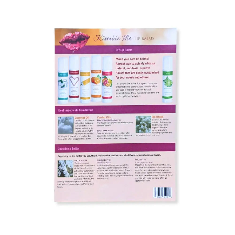 ’Kissable Me Lip Balms’ Recipe Tear Pad (25 Sheets)