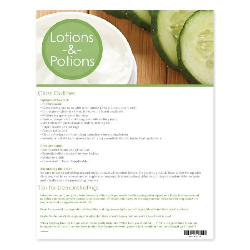 Lotions & Potions Make Take Workshop Kit