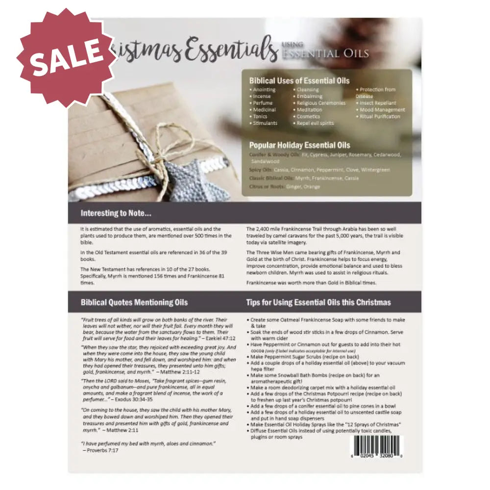 1740Recipes - Christmas Essentials Using Essential Oils: Holiday Gift Ideas & Recipes (25 Sheets)