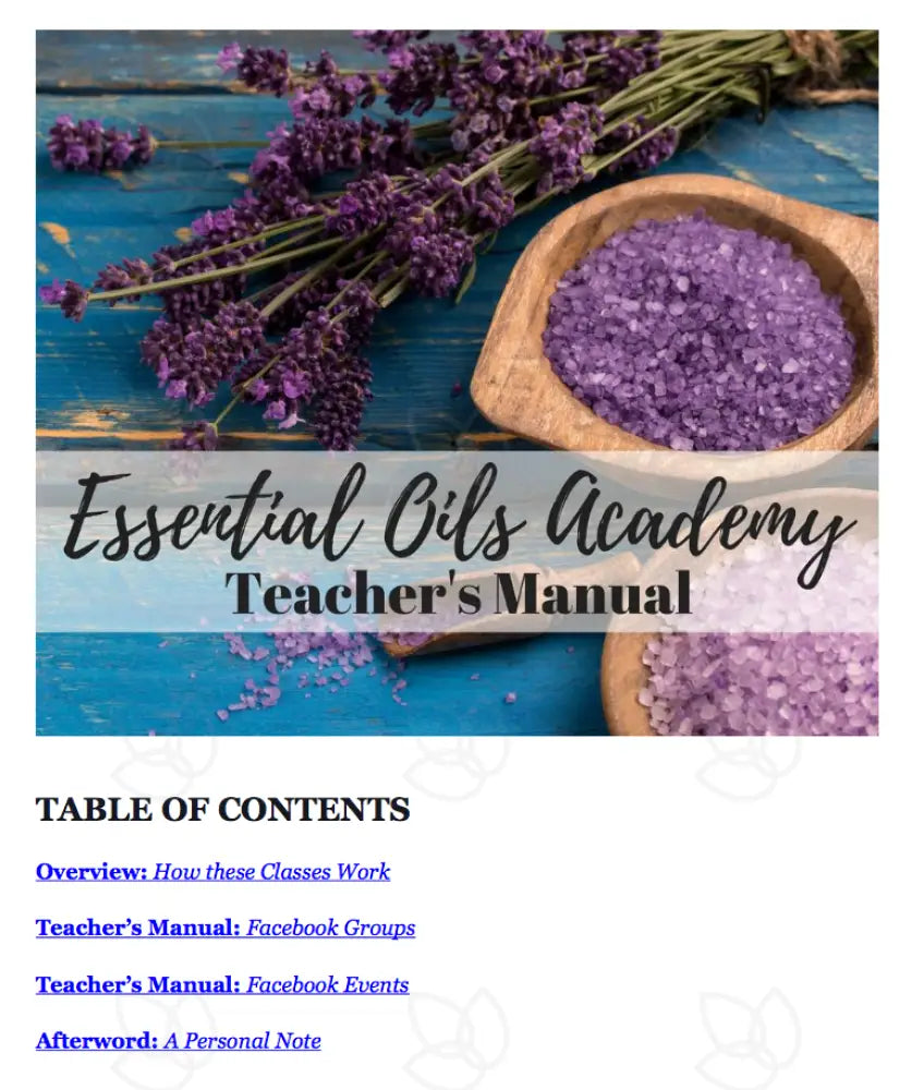 "Essential Oils 101" Essential Oil Academy Digital Online Class