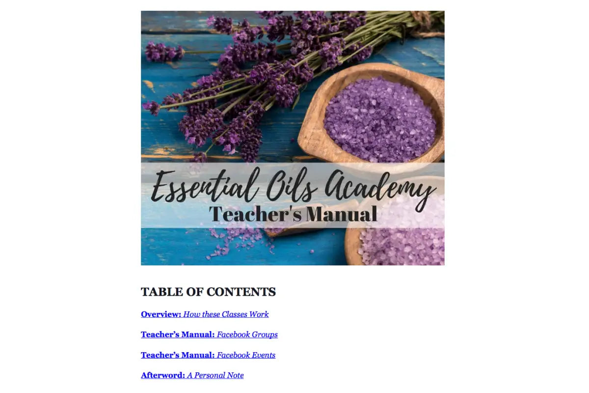 "Essential Oils 101" Essential Oil Academy Digital Online Class