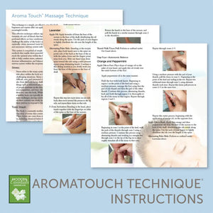 Inside the Modern Essentials Handbook (15th Edition, Sept. 2023): Highlights of the "AromaTouch Technique" instructions section.