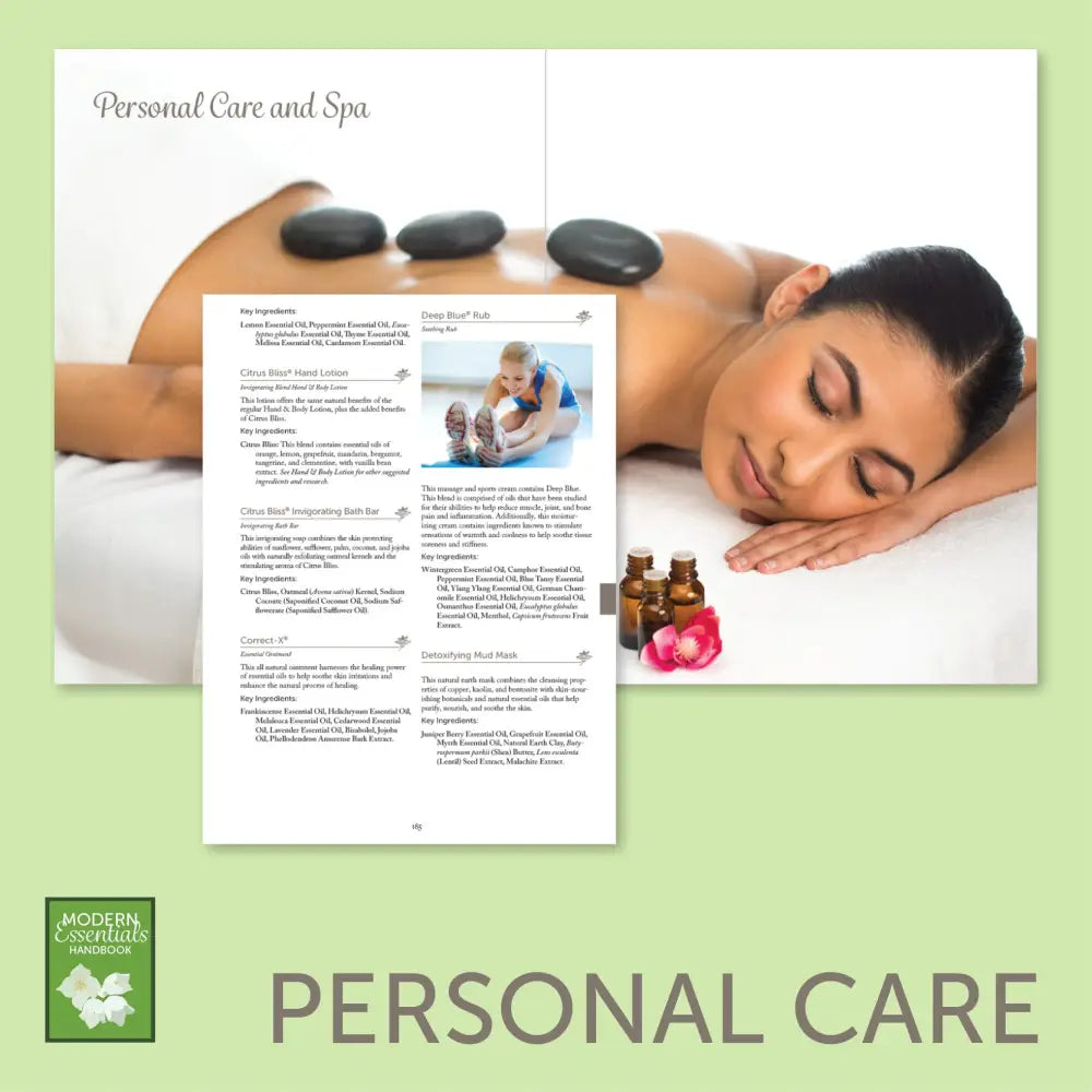 Inside the Modern Essentials Handbook (15th Edition, Sept. 2023): Highlights of the "Personal Care" section in the book.