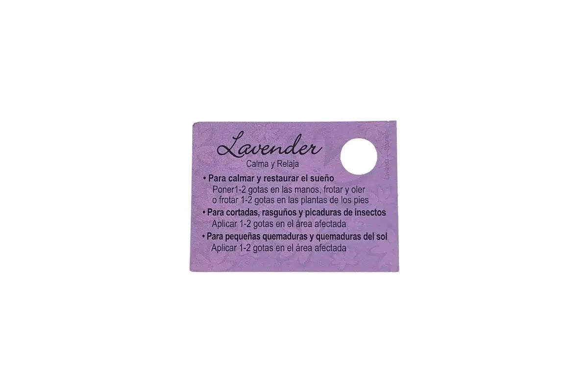 Spanish Oil Tips Cards (Sheet Of 15 Cards) Lavender