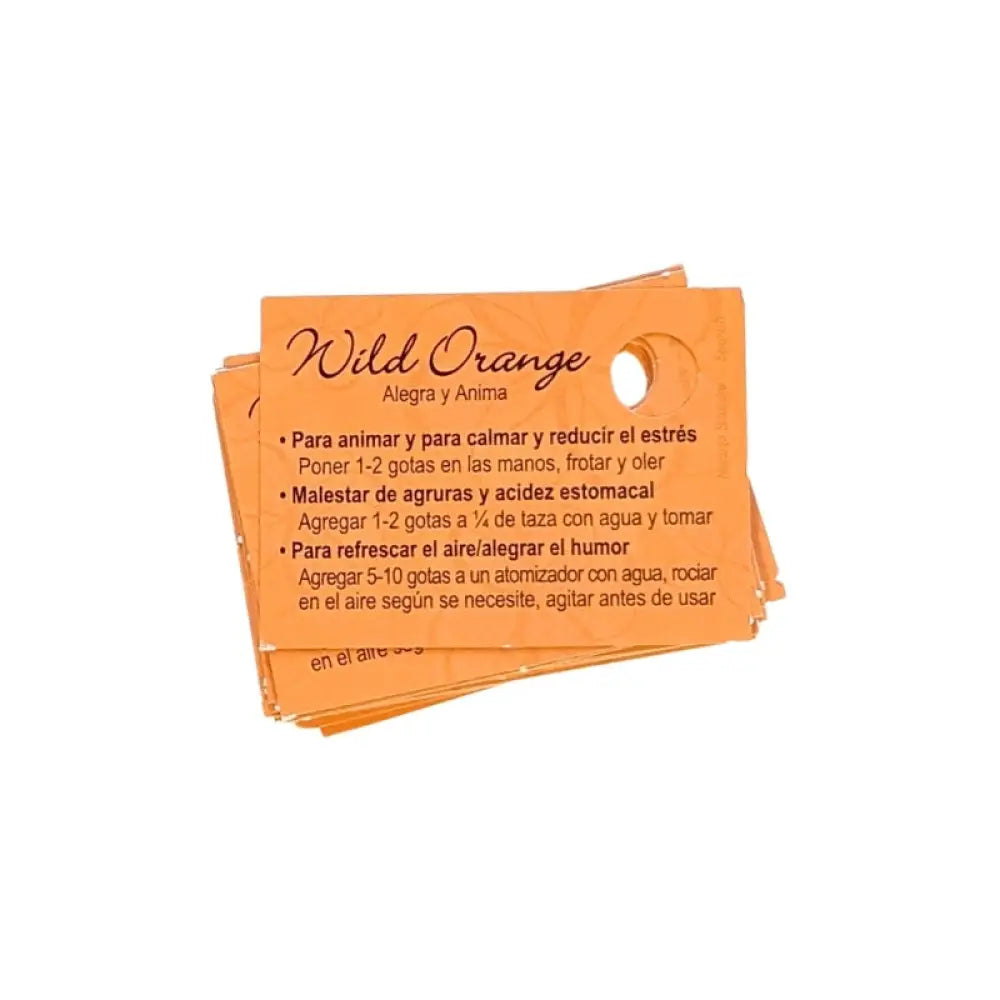 Spanish Oil Tips Cards (Sheet Of 15 Cards) Wild Orange