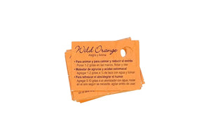 Spanish Oil Tips Cards (Sheet Of 15 Cards) Wild Orange