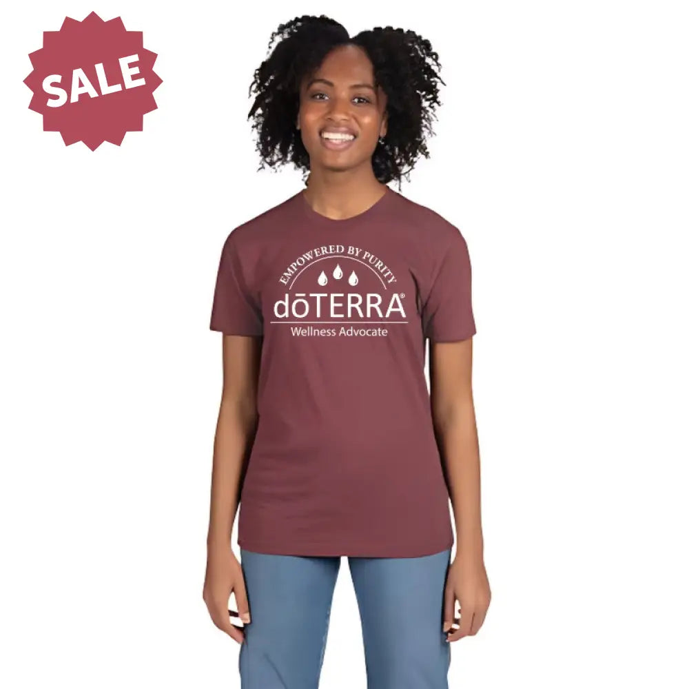 Dt Empowered By Purity With Drops - Unisex Short Sleeve T-Shirt Heathered Maroon / Medium (M)