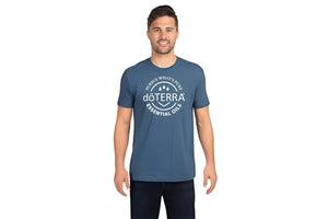 Unisex Doterra®: Pursue Whats Pure Short-Sleeve Shirt Heathered Cool Blue / Medium (M)