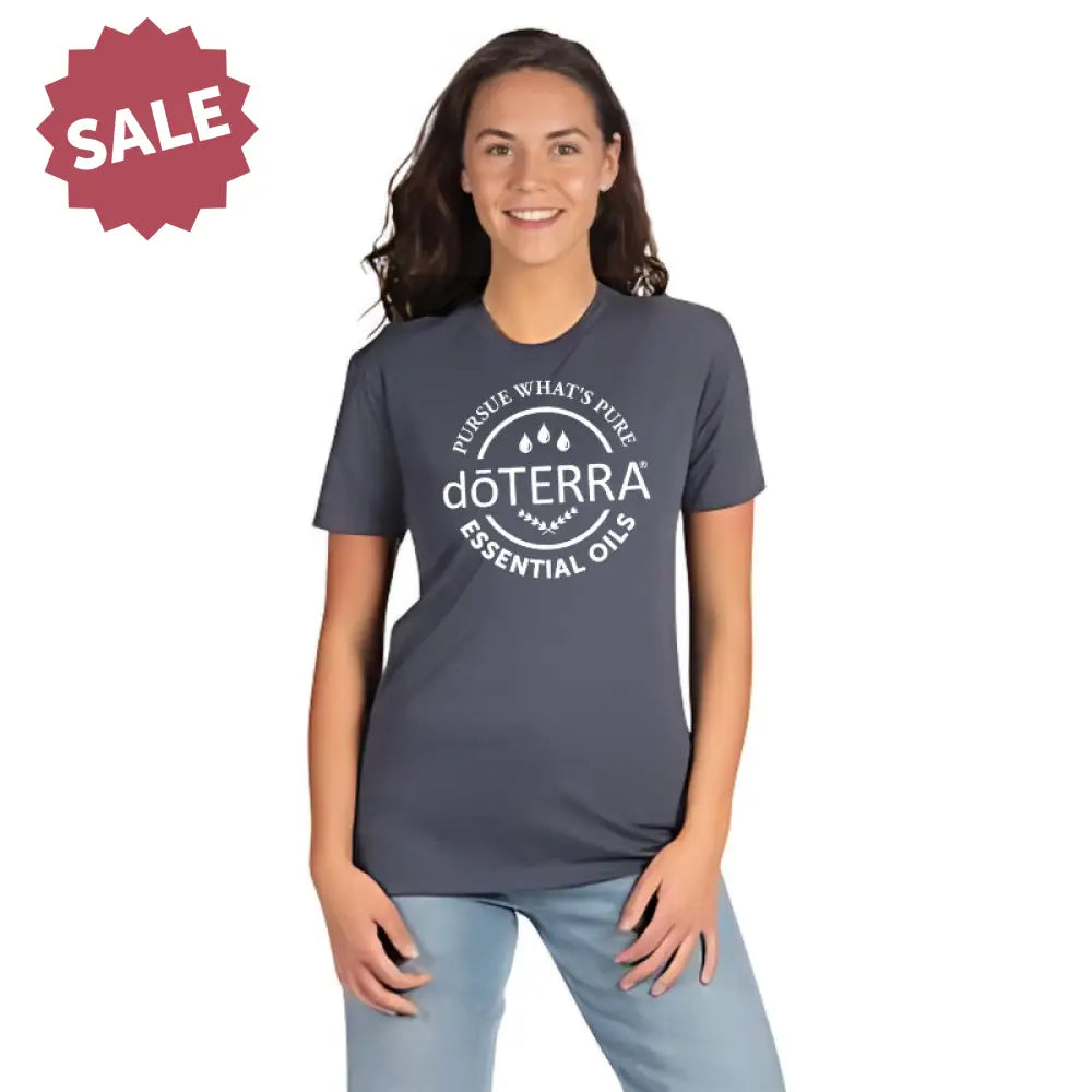 Unisex Doterra®: Pursue Whats Pure Short-Sleeve Shirt Midnight Navy / Medium (M)