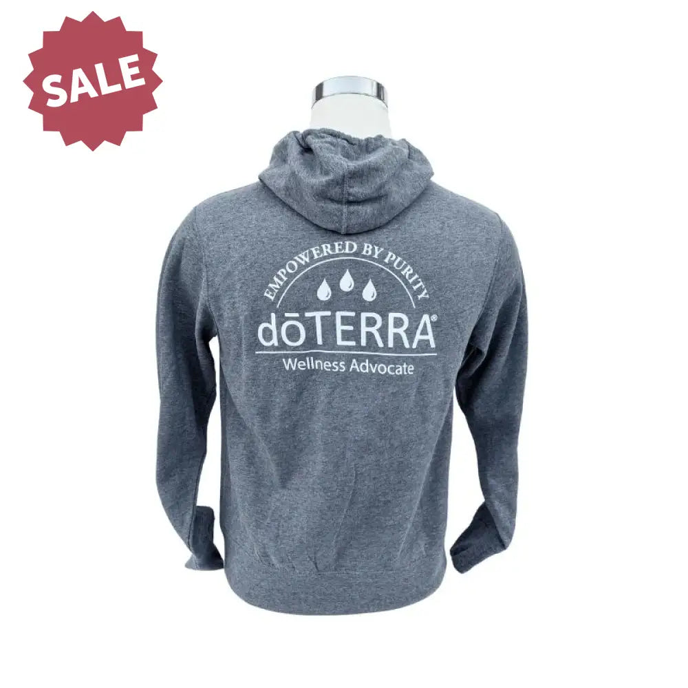 Doterra®: Empowered By Purity Oil Drops Lightweight Hoodie Heathered Gunmetal / Small (S)