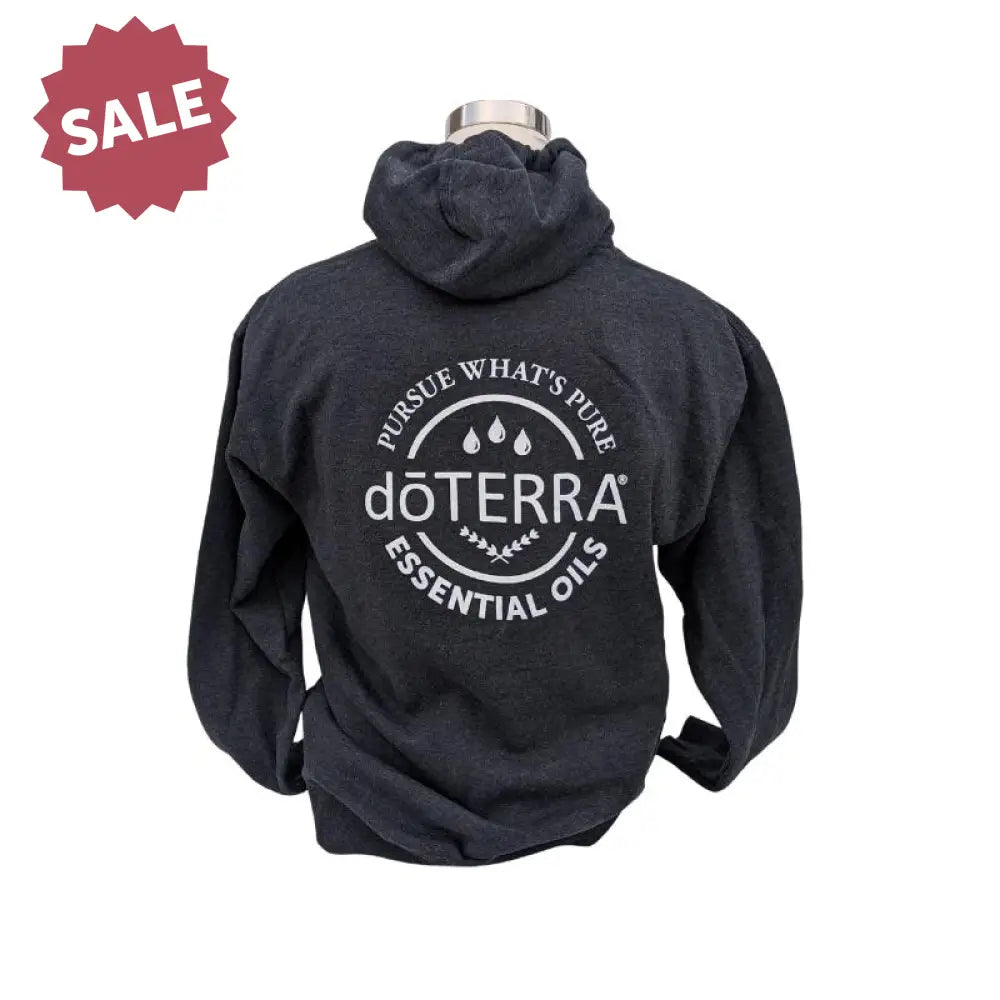 Unisex Doterra®: Pursue Whats Pure Heavyweight Hoodie Heathered Charcoal / Medium (M)