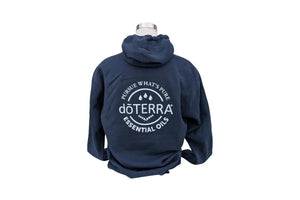 Unisex Doterra®: Pursue Whats Pure Heavyweight Hoodie Navy Blue / Small (S)