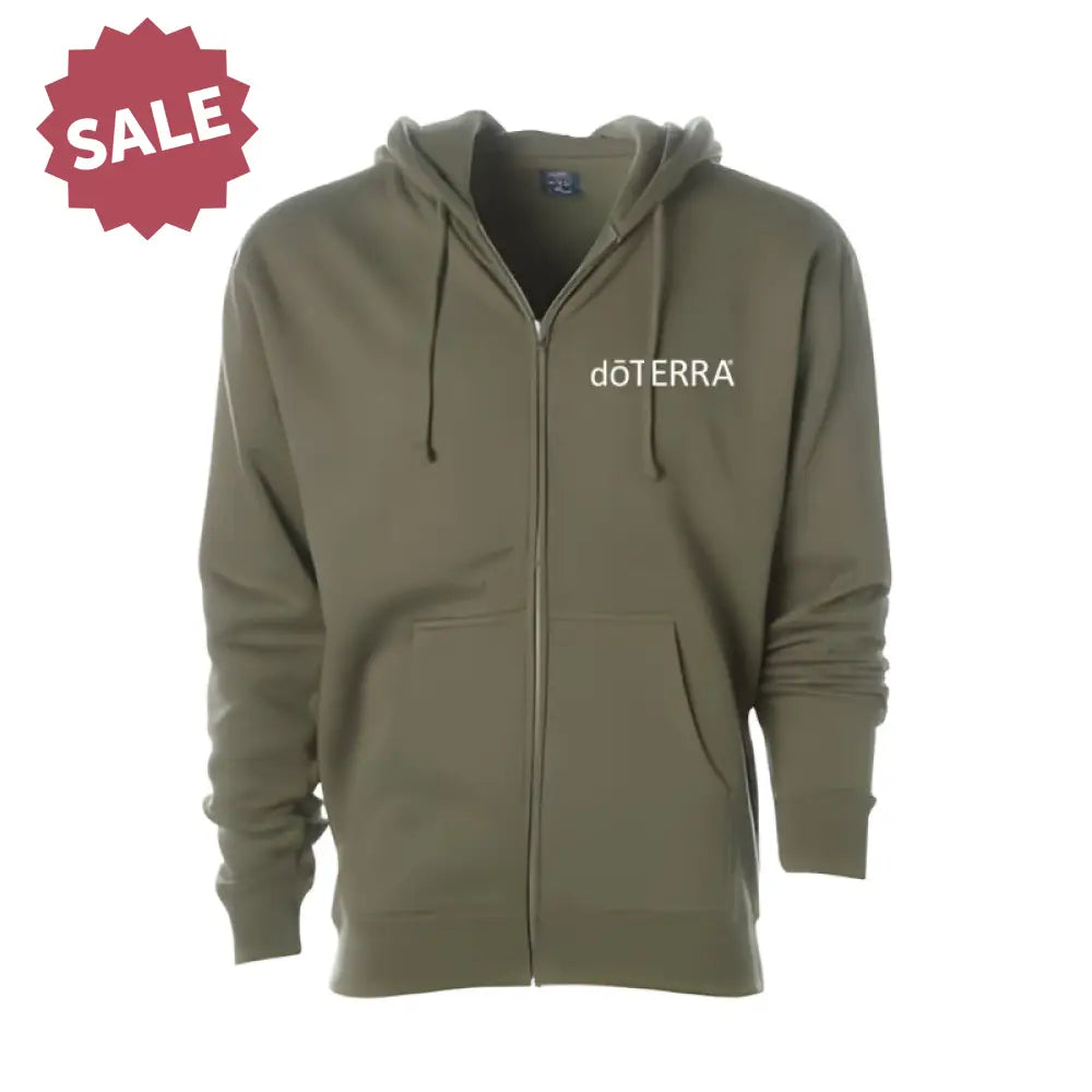 Unisex Doterra® Heavyweight Zipper Hoodie Army Green / Medium (M)